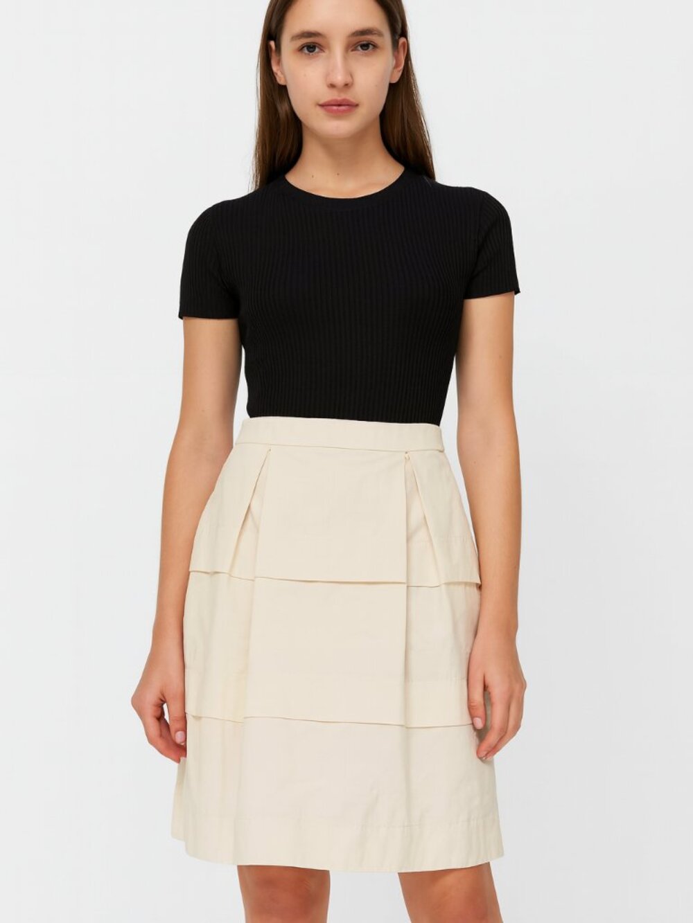 J.Crew "Gateau" Skirt Cotton Sateen in a champagne Size 6